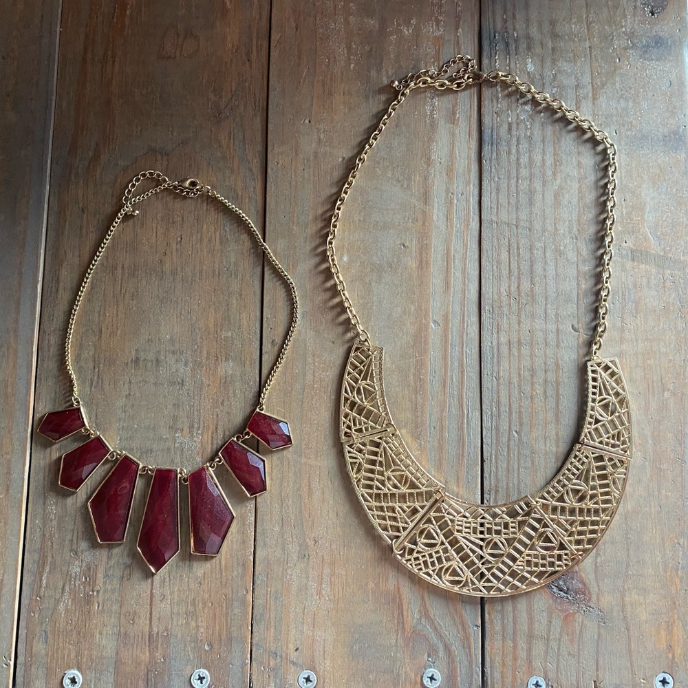 Pair of gold toned necklaces